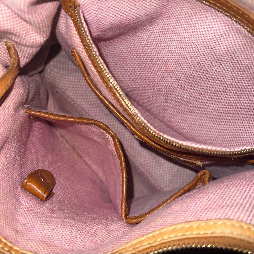 Dooney & Bourke Bag Shoulder Handbags Large Hobo Leather Brown Pink Interior - Picture 13 of 15